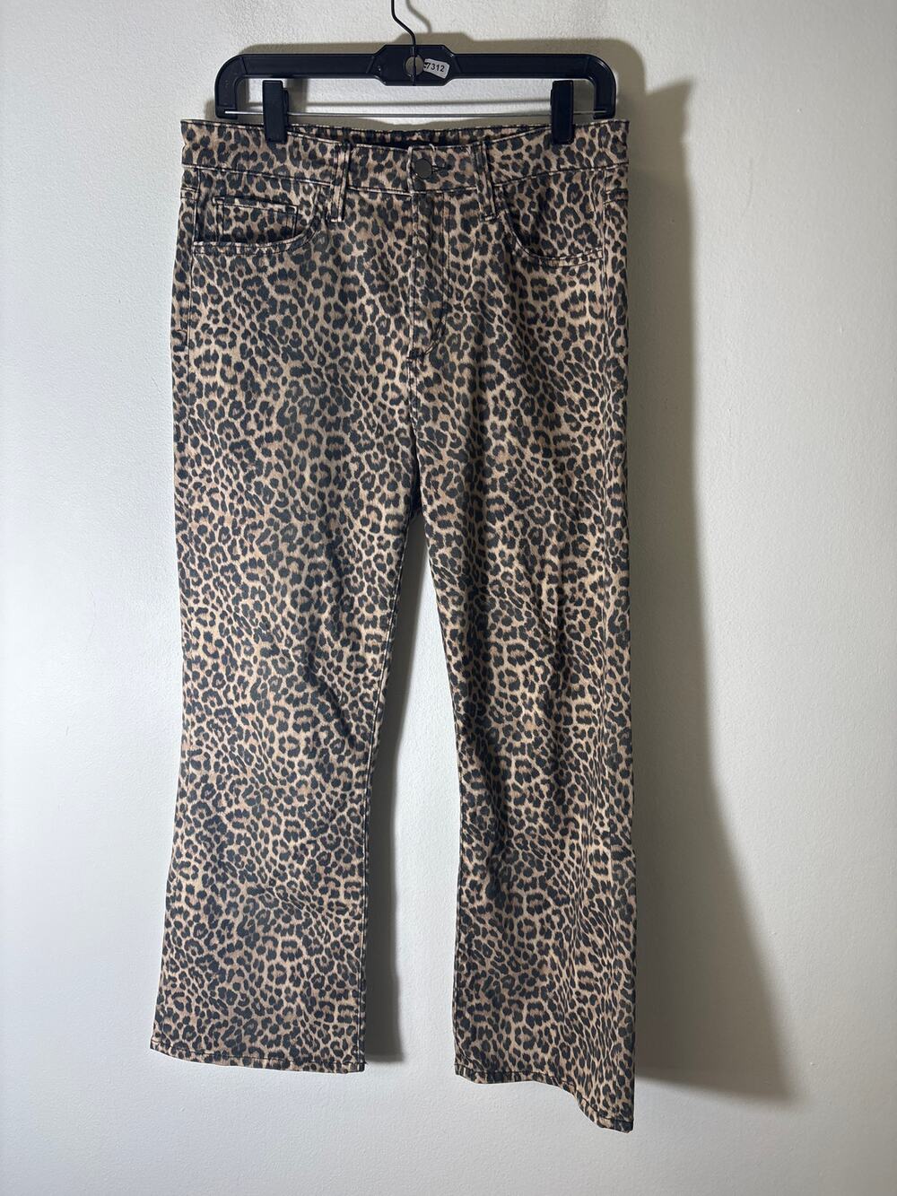 Joe's Jeans Leopard Print Boot Cut Pants in Brown and Black